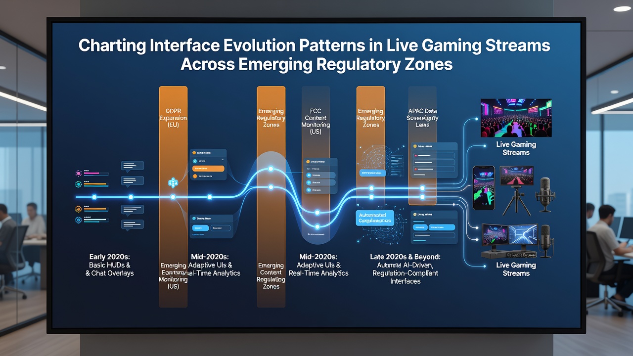 Adaptive interface elements in live streams from regulated gaming markets