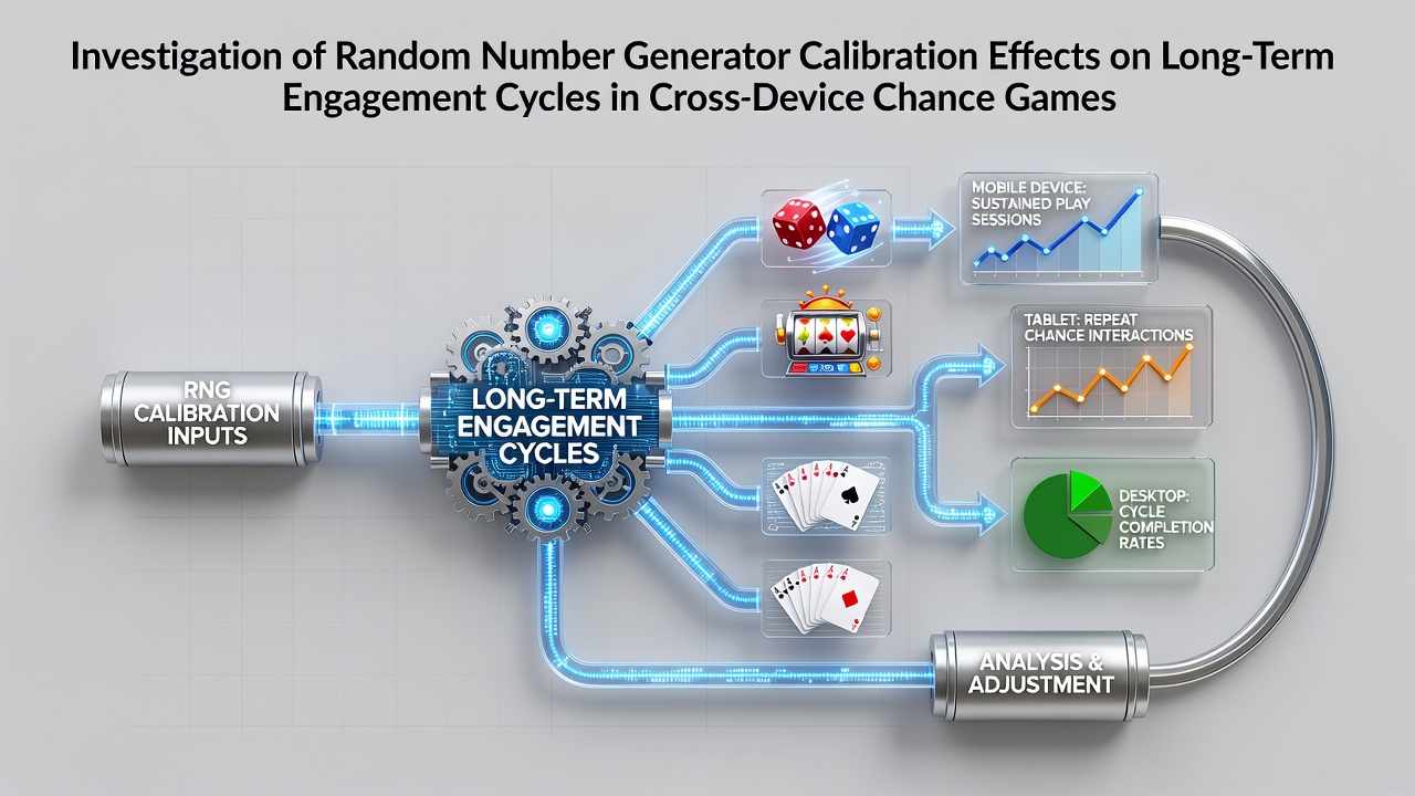 Visual representation of random number generator calibration processes across multiple gaming devices