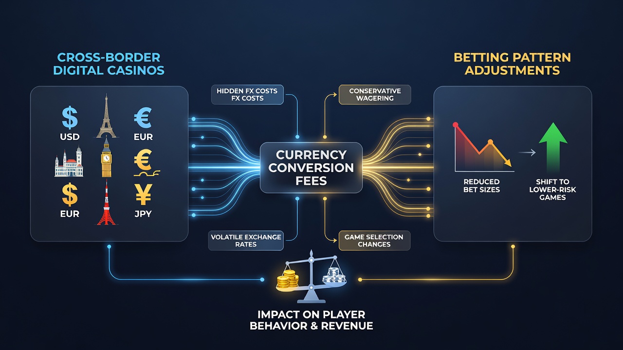 Digital interface showing currency conversion options and betting controls in an online casino platform